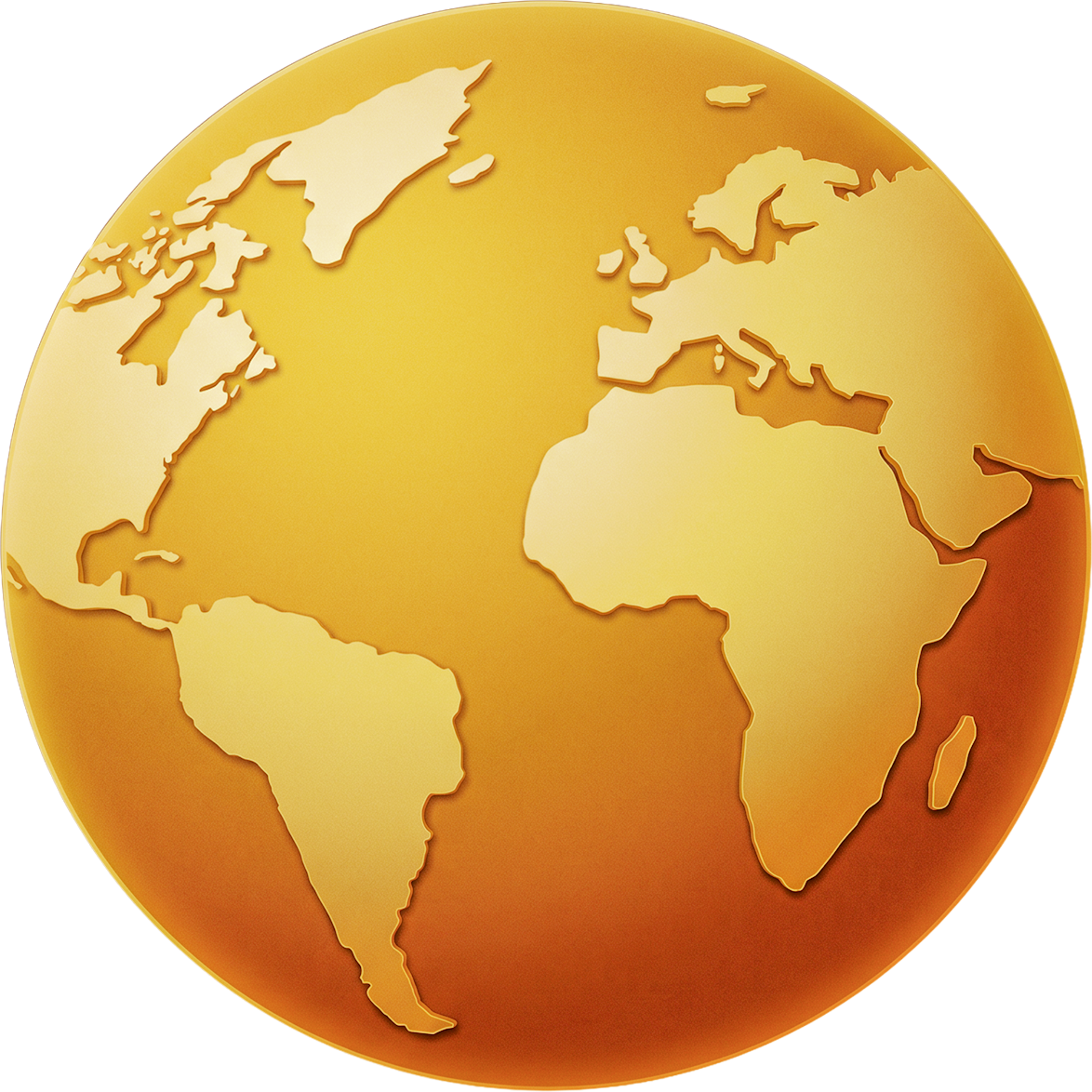 Golden world globe